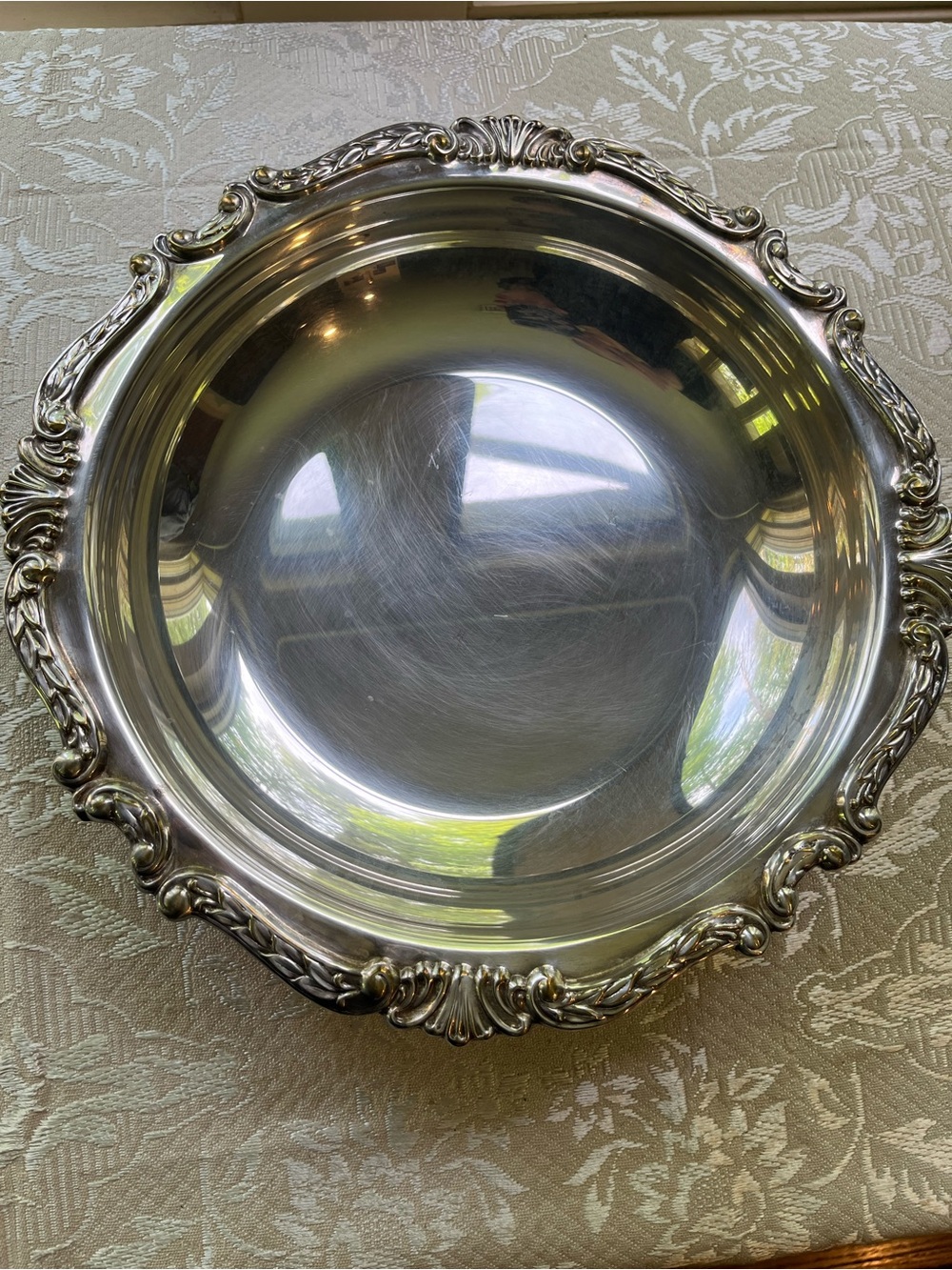 Silver Ornate Serving Bowl - Classic Home Dining